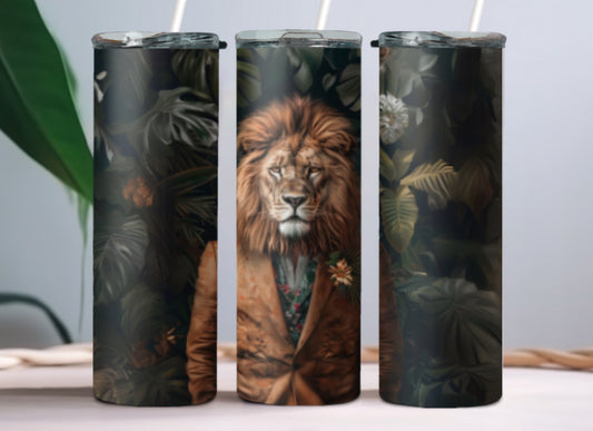 A dapper Lion tumbler